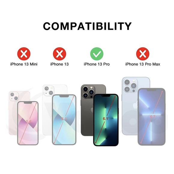 Wallet Case iPhone 13 Pro (6.1”) 2 Card Holders Premium Leather Mobile Phone - Picture 2 of 6